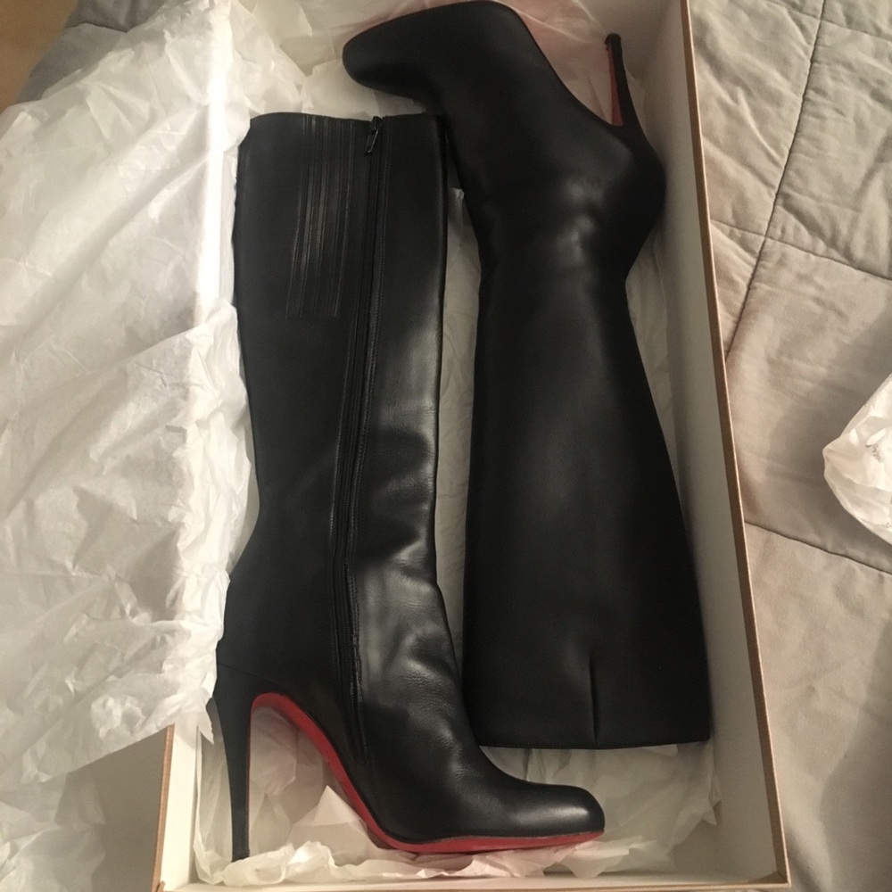 Christian Louboutin black 100 calf boots